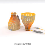 la petite lampe à poser, de chevet, volupte S. chêne intérieur orange